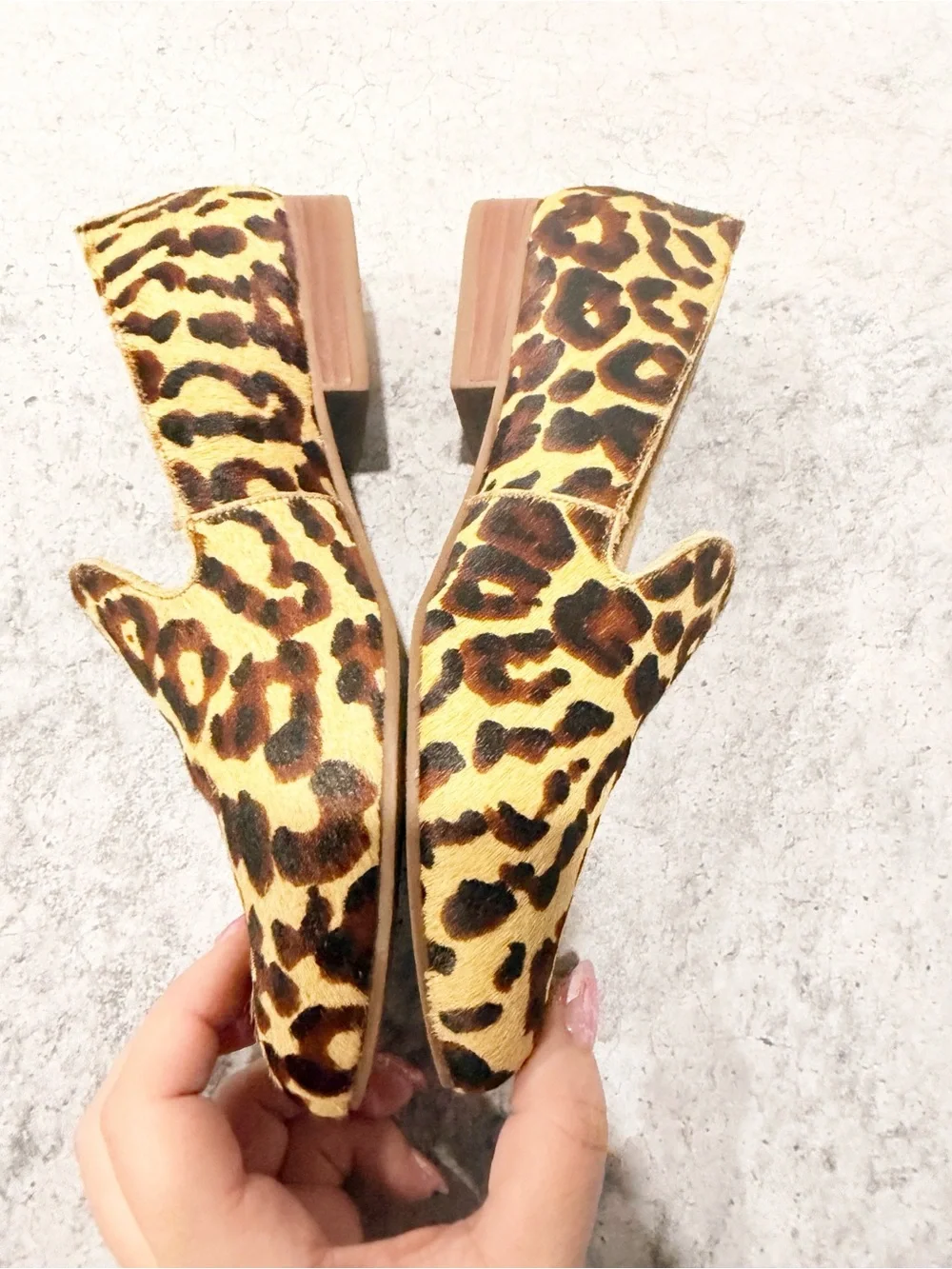 Jack Rogers Audrey Haircalf Loafer Leopard Flats Size 6.5M